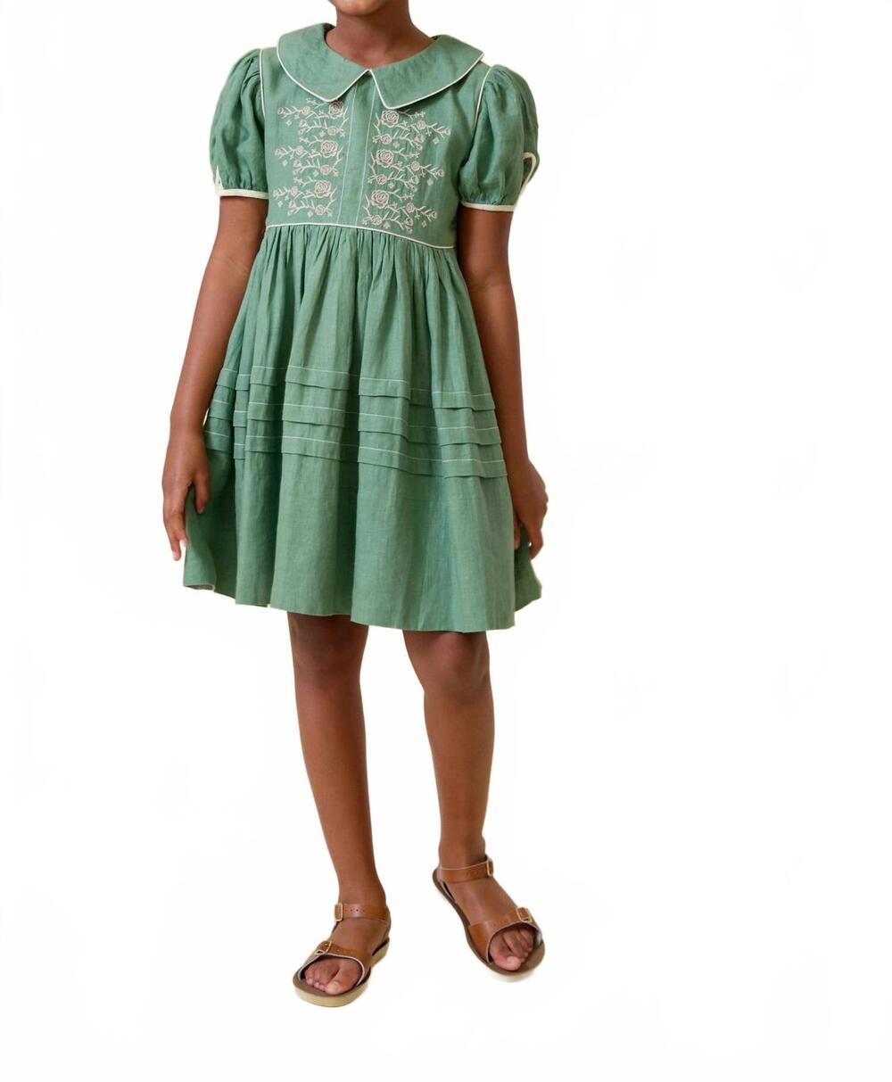 NEW LALI girl's marigold dress in green
